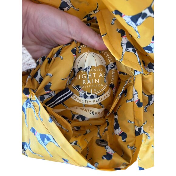 Joules Golightly Printed Waterproof Packaway Dog Print Rain Jacket size 10 - Picture 6 of 7
